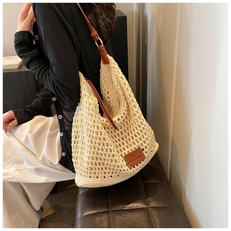 Women's PU Leather Openwork Woven Shoulder Bag detail 29