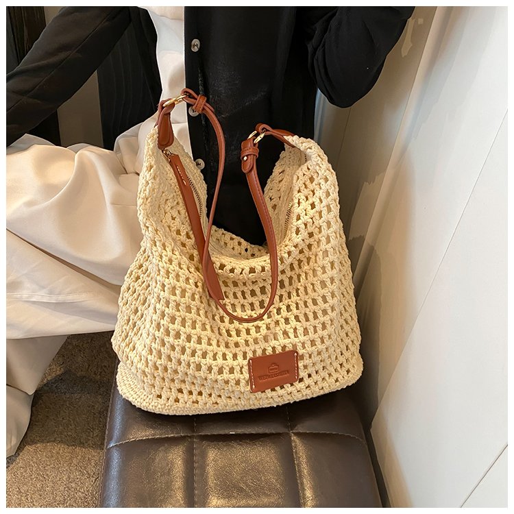 Women's PU Leather Openwork Woven Shoulder Bag detail 31