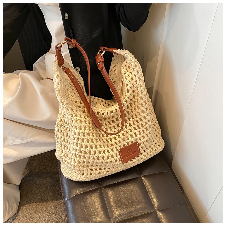 Women's PU Leather Openwork Woven Shoulder Bag detail 32