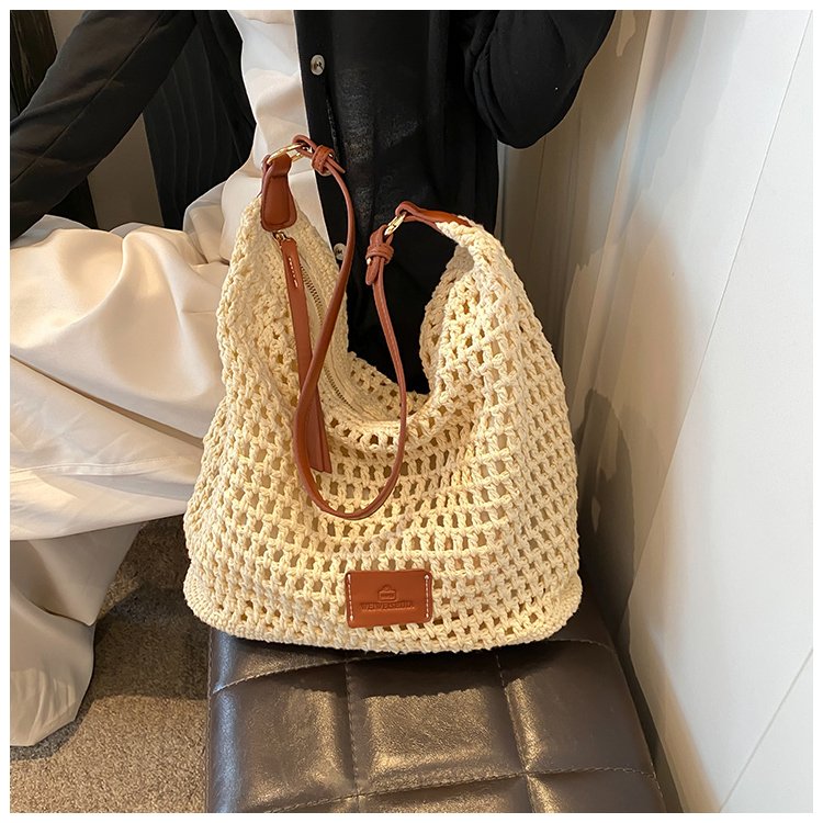 Women's PU Leather Openwork Woven Shoulder Bag detail 33