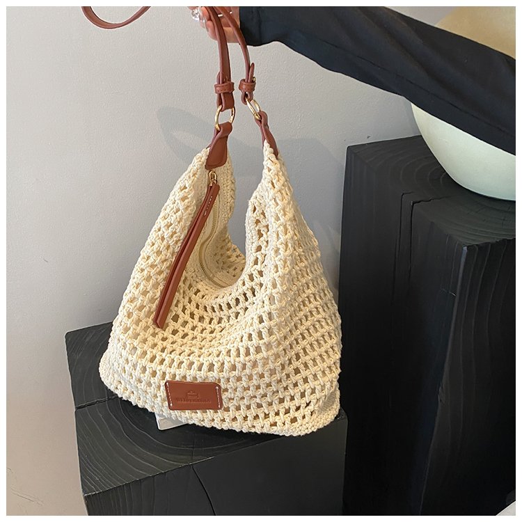 Women's PU Leather Openwork Woven Shoulder Bag detail 37