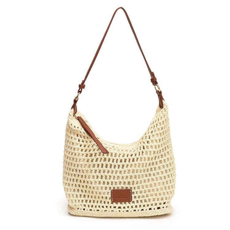 Women's PU Leather Openwork Woven Shoulder Bag view 1