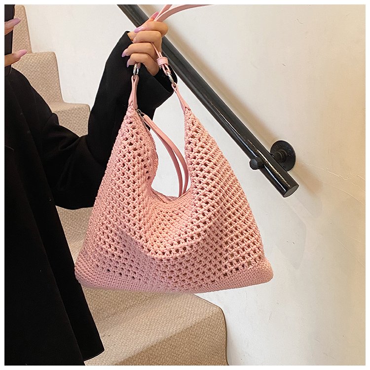 Women's PU Leather Openwork Woven Tote Bag detail 15