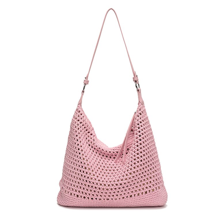 Women's PU Leather Openwork Woven Tote Bag view 1