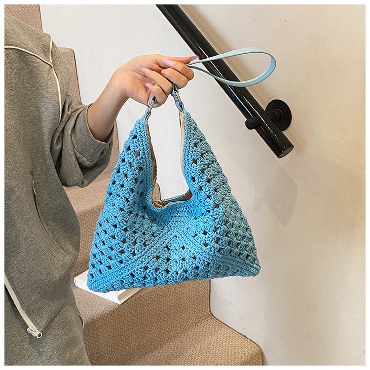 Women's PU Leather Openwork Woven Tote Bag detail 19
