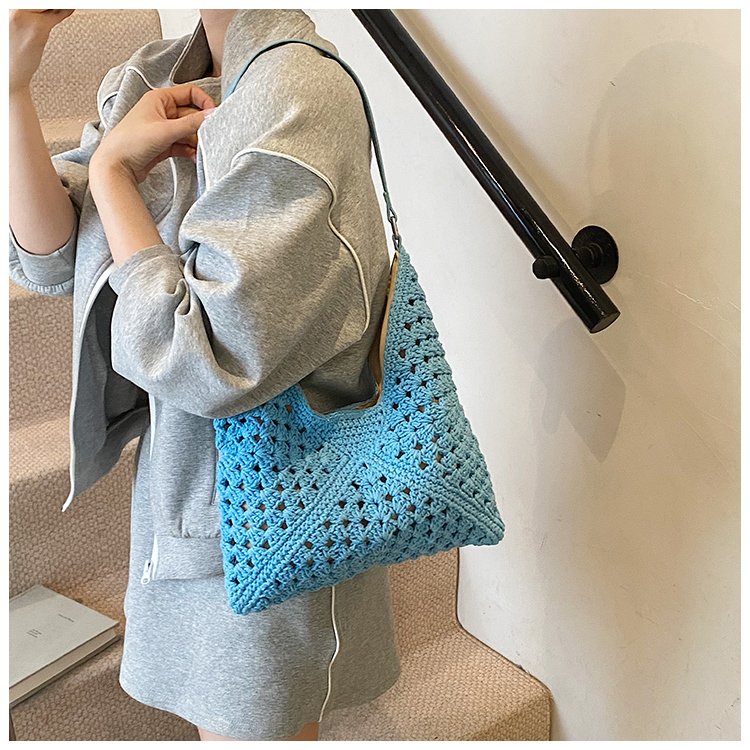 Women's PU Leather Openwork Woven Tote Bag detail 20