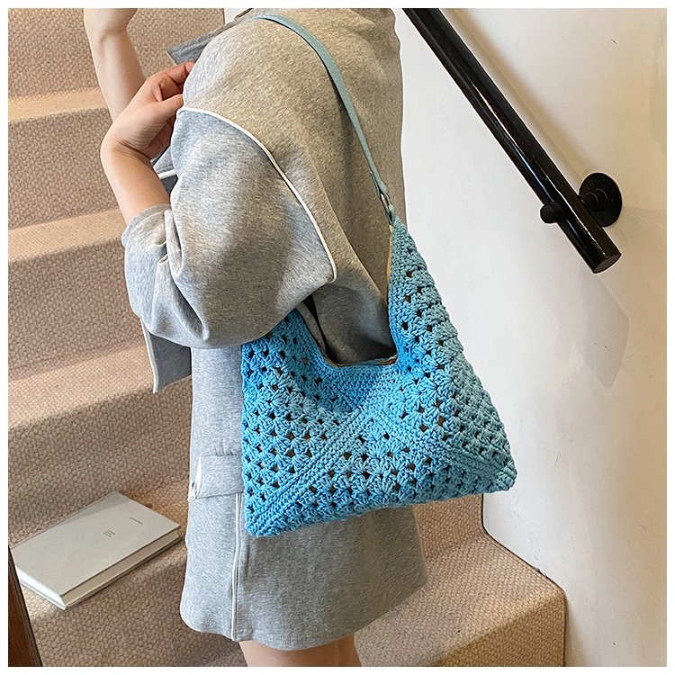 Women's PU Leather Openwork Woven Tote Bag detail 23