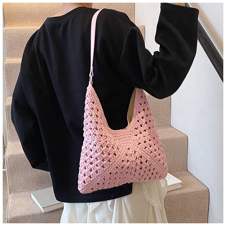 Women's PU Leather Openwork Woven Tote Bag detail 27