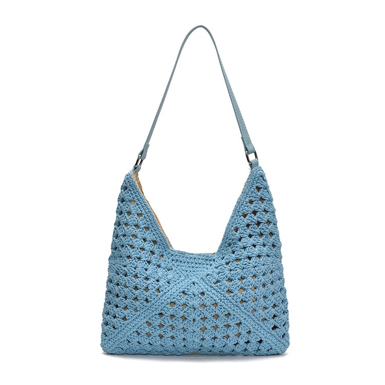 Women's PU Leather Openwork Woven Tote Bag view 5