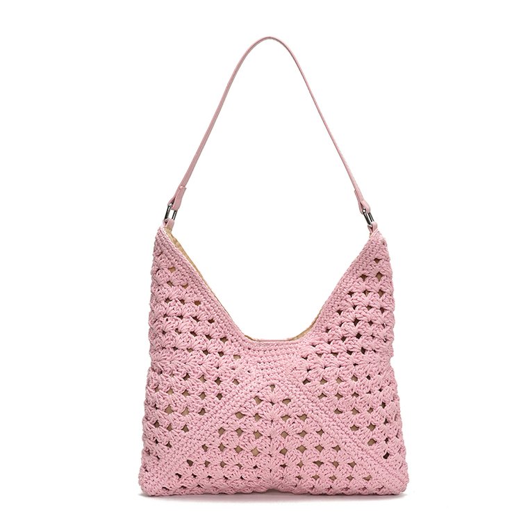 Women's PU Leather Openwork Woven Tote Bag view 1