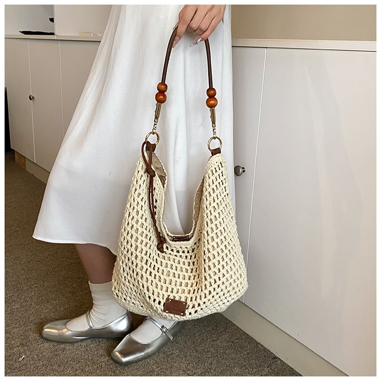 Women's PU Leather Openwork Woven Tote Bag detail 10