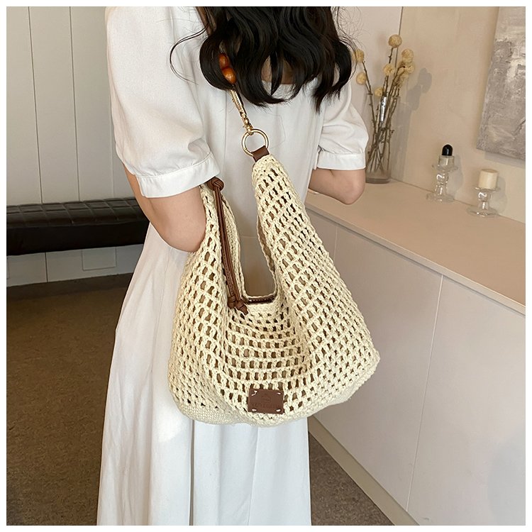 Women's PU Leather Openwork Woven Tote Bag detail 18
