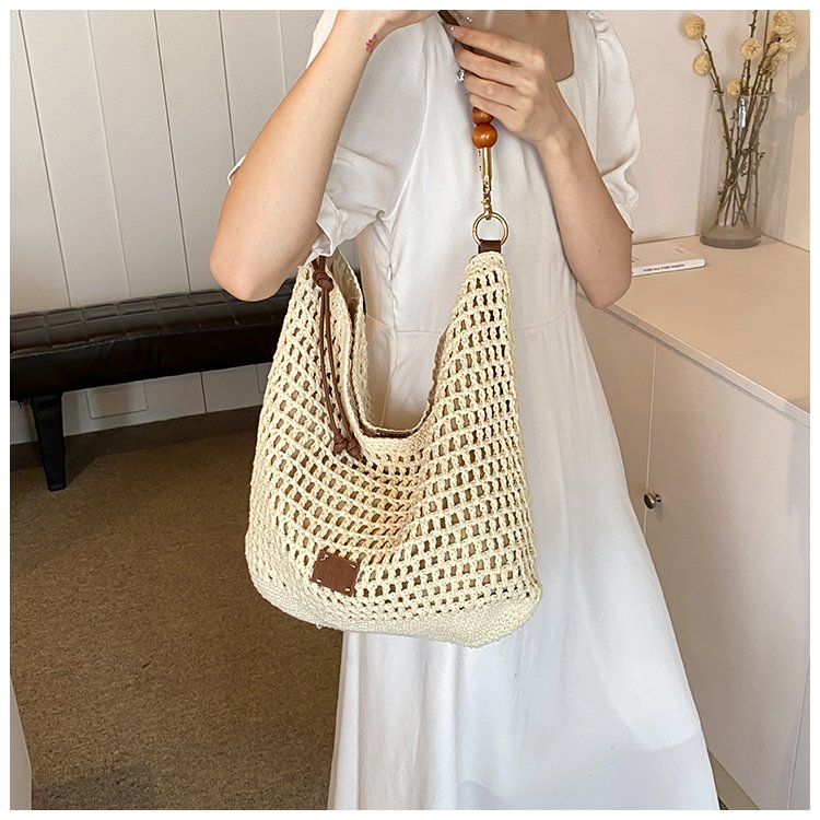 Women's PU Leather Openwork Woven Tote Bag detail 23