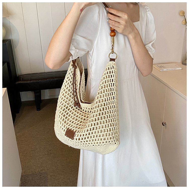 Women's PU Leather Openwork Woven Tote Bag detail 25