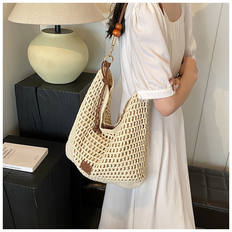 Women's PU Leather Openwork Woven Tote Bag detail 39