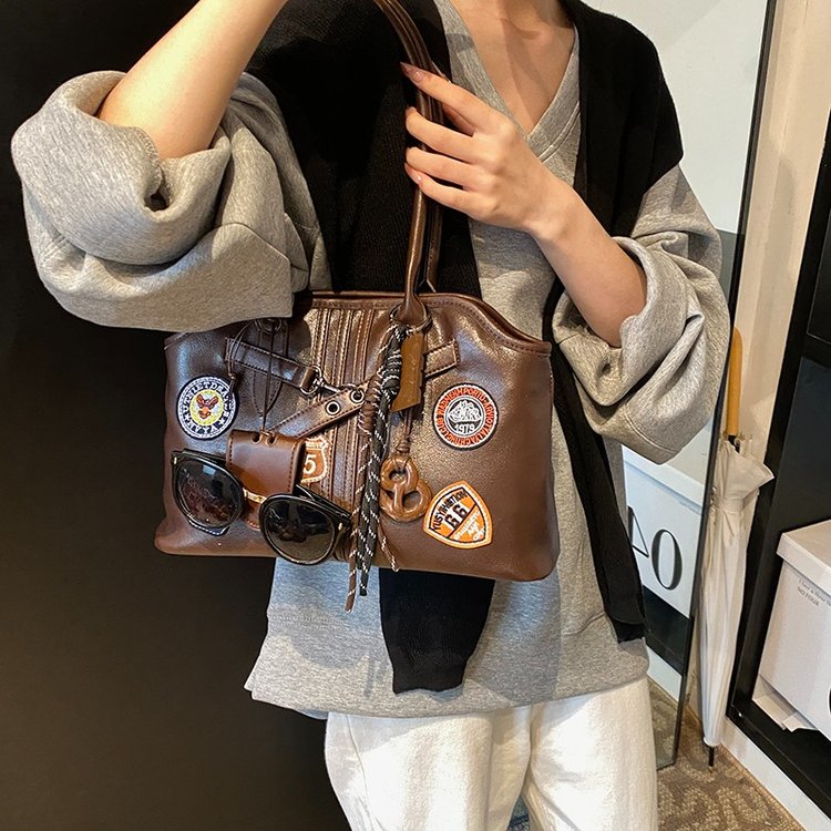 Women's PU Leather Patchwork Tote Bag view 2
