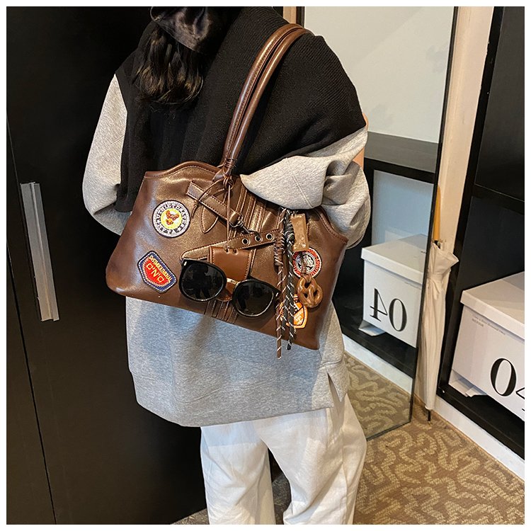 Women's PU Leather Patchwork Tote Bag detail 12