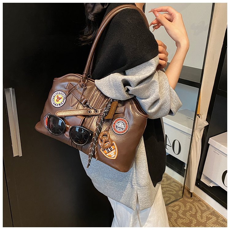 Women's PU Leather Patchwork Tote Bag detail 13