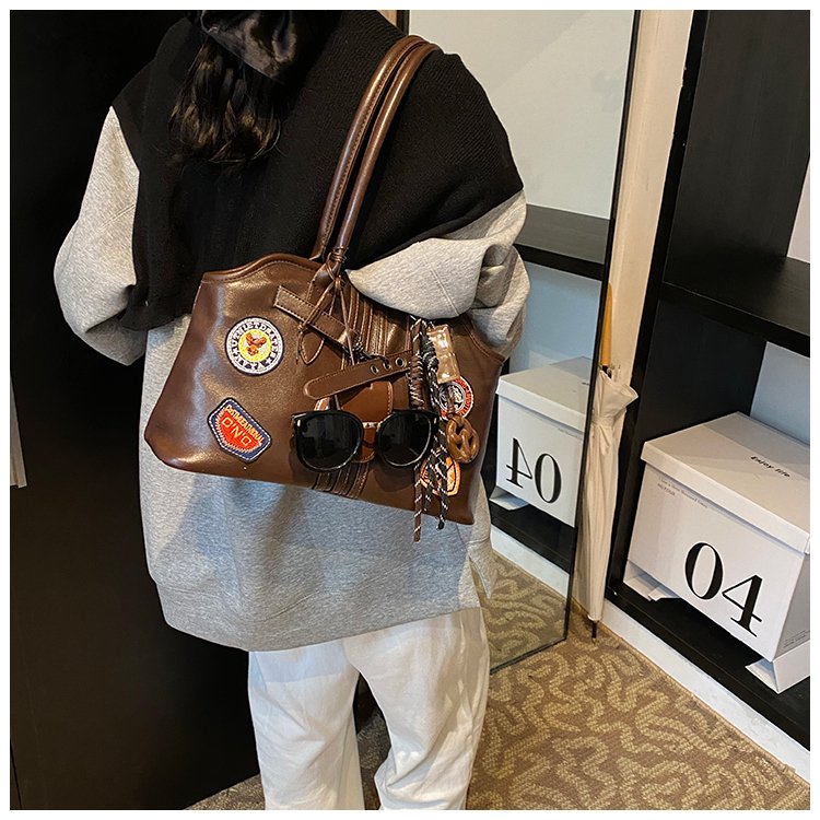Women's PU Leather Patchwork Tote Bag detail 14