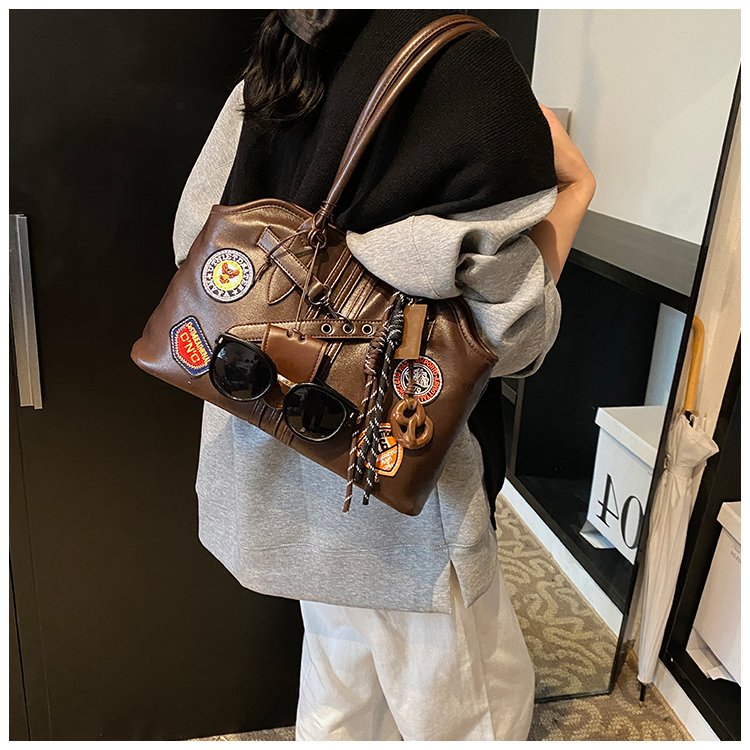 Women's PU Leather Patchwork Tote Bag detail 15