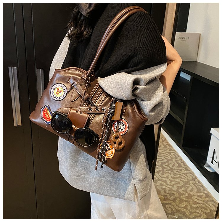 Women's PU Leather Patchwork Tote Bag detail 16