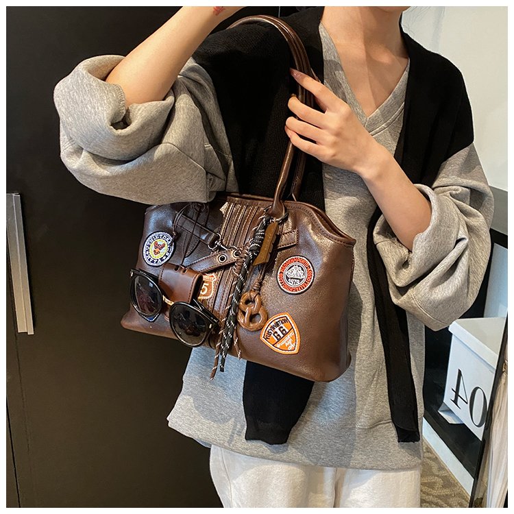 Women's PU Leather Patchwork Tote Bag detail 17