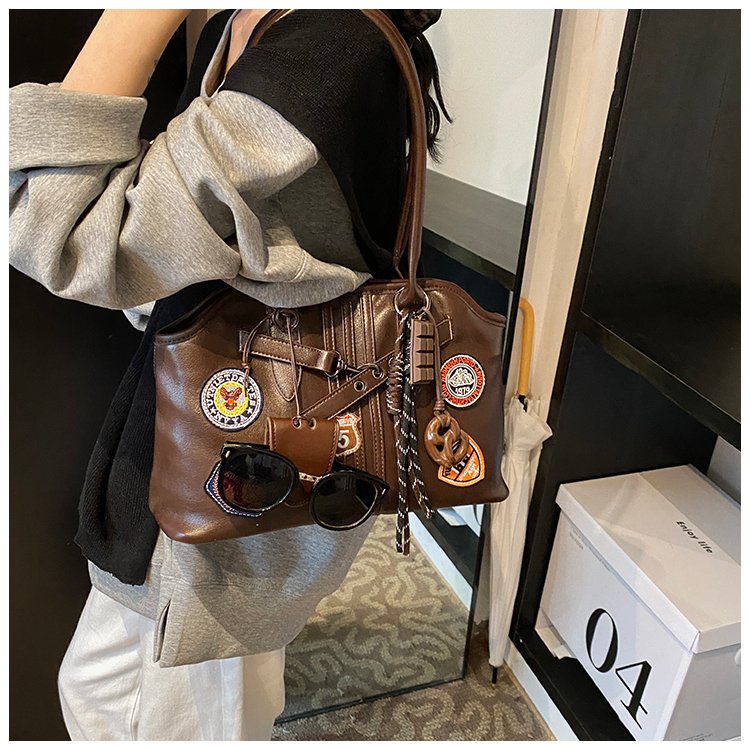 Women's PU Leather Patchwork Tote Bag detail 18