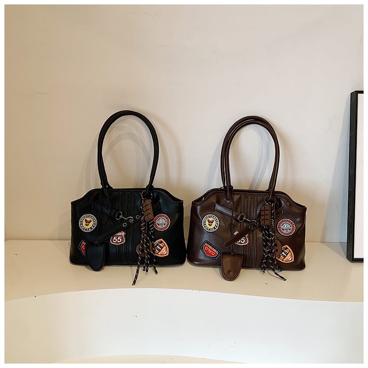 Women's PU Leather Patchwork Tote Bag detail 1