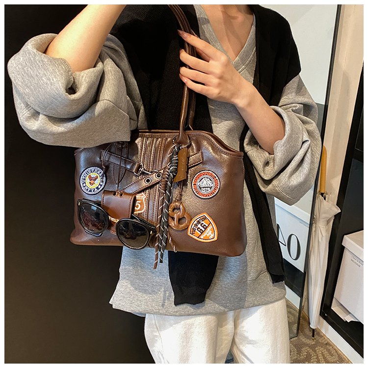 Women's PU Leather Patchwork Tote Bag detail 19
