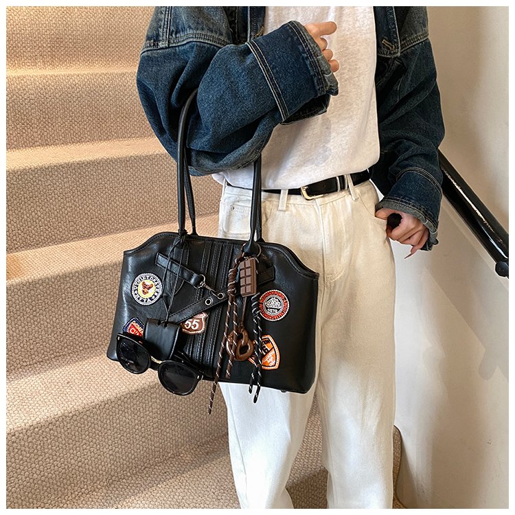 Women's PU Leather Patchwork Tote Bag detail 29