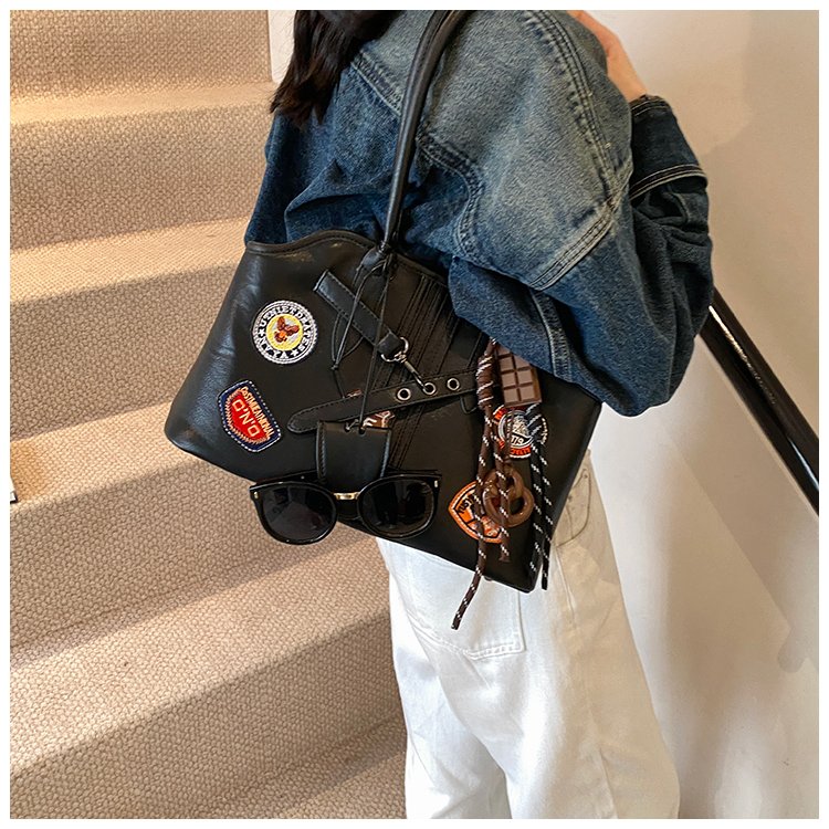 Women's PU Leather Patchwork Tote Bag detail 32