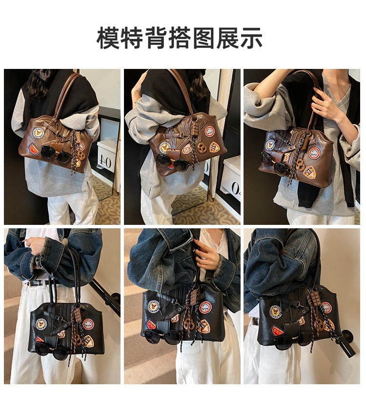 Women's PU Leather Patchwork Tote Bag detail 3