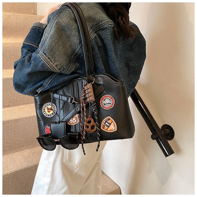 Women's PU Leather Patchwork Tote Bag detail 39