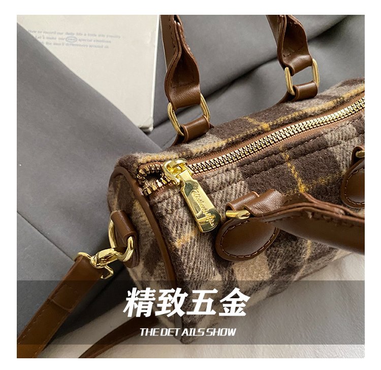Women's PU Leather Plaid Top Handle Crossbody Bag detail 9