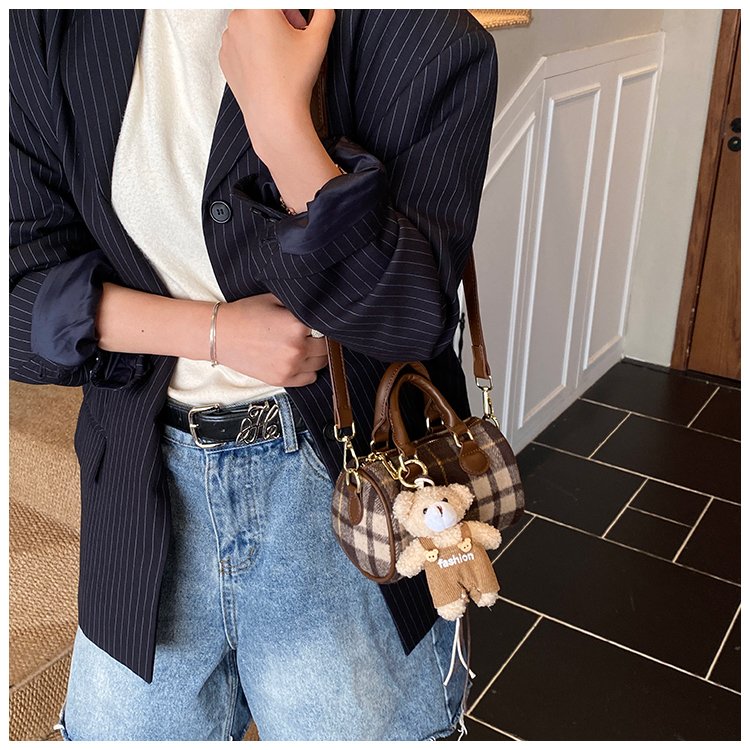 Women's PU Leather Plaid Top Handle Crossbody Bag detail 23