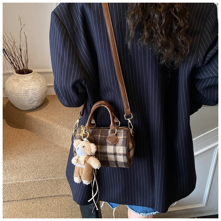 Women's PU Leather Plaid Top Handle Crossbody Bag detail 24