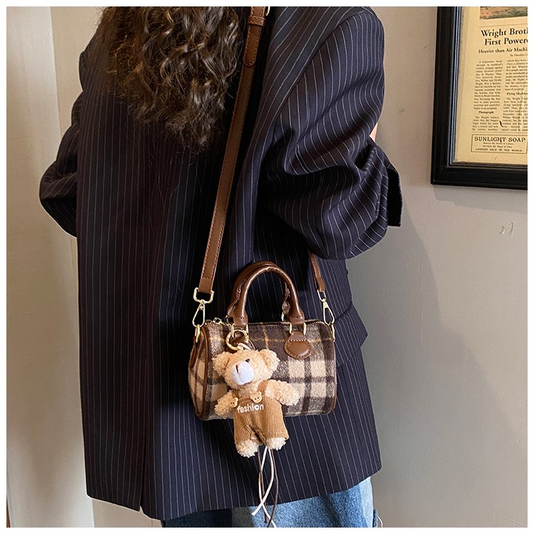 Women's PU Leather Plaid Top Handle Crossbody Bag detail 26