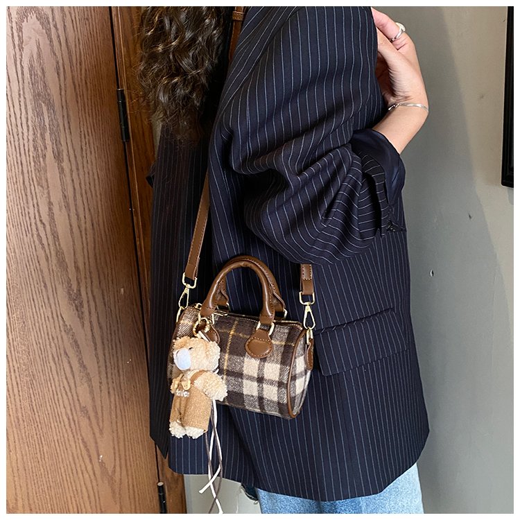 Women's PU Leather Plaid Top Handle Crossbody Bag detail 27