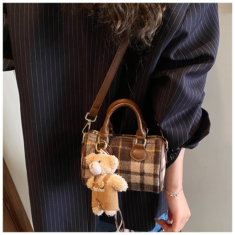 Women's PU Leather Plaid Top Handle Crossbody Bag detail 28