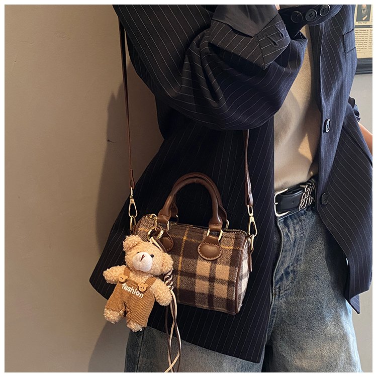 Women's PU Leather Plaid Top Handle Crossbody Bag detail 31