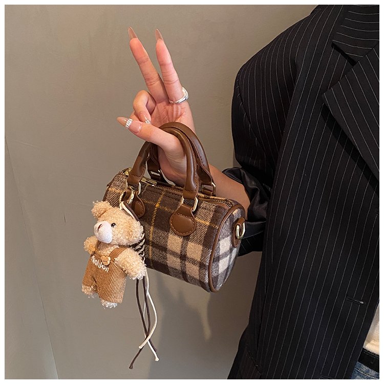 Women's PU Leather Plaid Top Handle Crossbody Bag detail 33