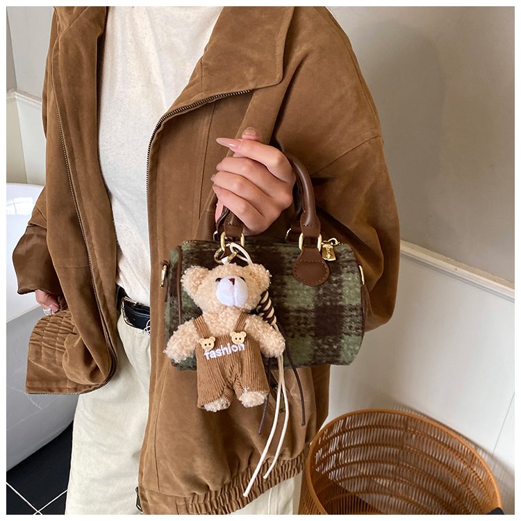 Women's PU Leather Plaid Top Handle Crossbody Bag detail 36