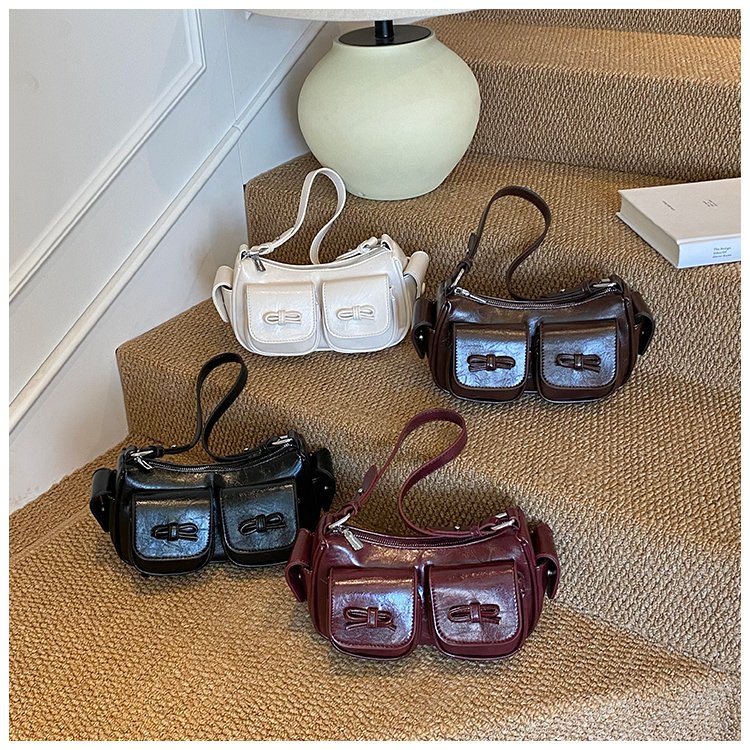 Women's PU Leather Pocket Mini Shoulder Bag detail 1