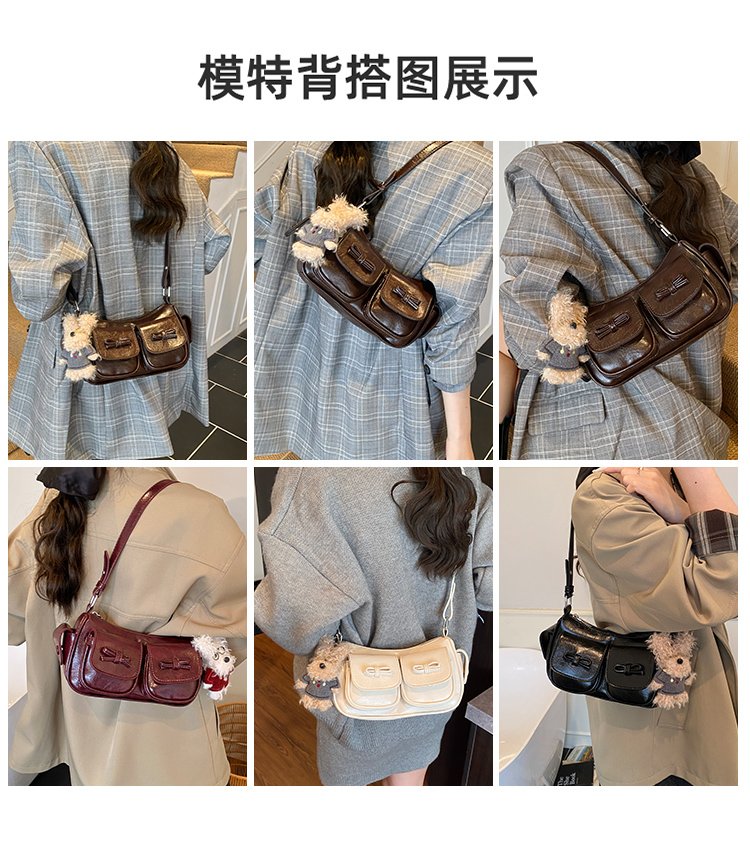 Women's PU Leather Pocket Mini Shoulder Bag detail 5