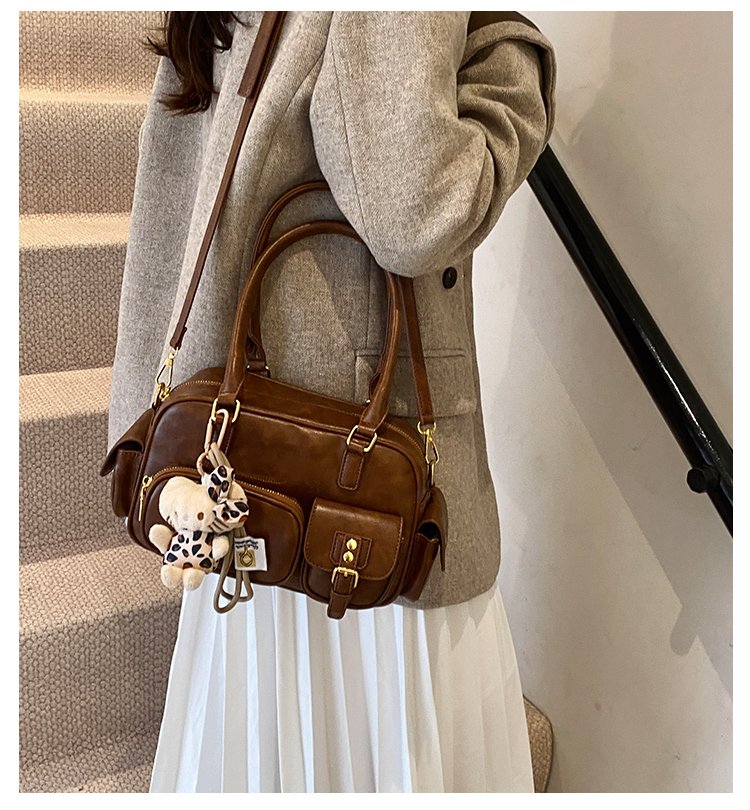Women's PU Leather Pocket Shoulder Bag detail 1