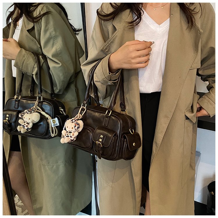 Women's PU Leather Pocket Shoulder Bag detail 25