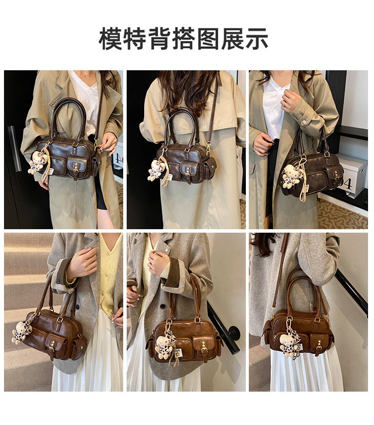 Women's PU Leather Pocket Shoulder Bag detail 2