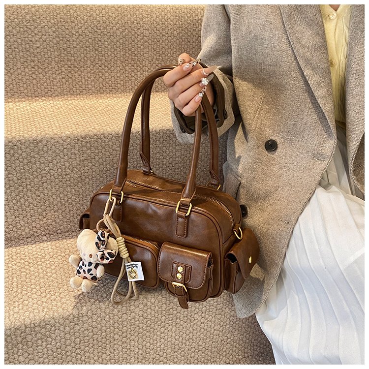 Women's PU Leather Pocket Shoulder Bag detail 35