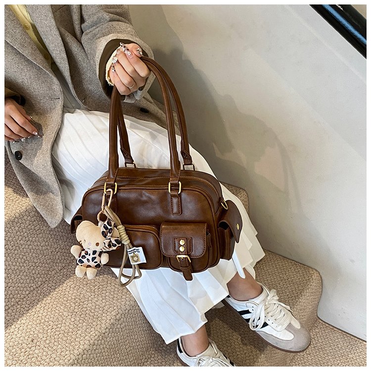 Women's PU Leather Pocket Shoulder Bag detail 36