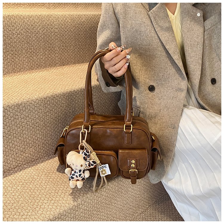 Women's PU Leather Pocket Shoulder Bag detail 37
